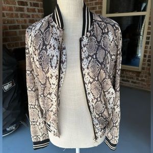 Reptile Print Bomber Jacket